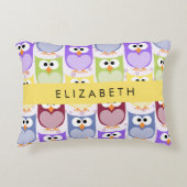 Niedliche Eulen, Eule-Muster, farbenfrohe Eulen, I Dekokissen (Vorderseite)
