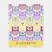 Niedliche Eulen, Eule-Muster, farbenfrohe Eulen, I Fleecedecke (Vorderseite)