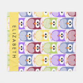 Niedliche Eulen, Eule-Muster, farbenfrohe Eulen, I Fleecedecke (Vorderseite (Horizontal))