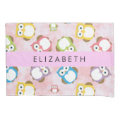 Niedliche Eulen, Eule-Muster, farbenfrohe Eulen, I Kissenbezug (Vorderseite)