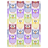 Niedliche Eulen, Eule-Muster, farbenfrohe Eulen, I Klemmbrett (Rückseite)