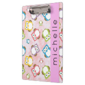 Niedliche Eulen, Eule-Muster, farbenfrohe Eulen, I Klemmbrett (Links)