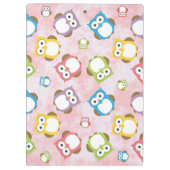 Niedliche Eulen, Eule-Muster, farbenfrohe Eulen, I Klemmbrett (Rückseite)