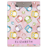 Niedliche Eulen, Eule-Muster, farbenfrohe Eulen, I Klemmbrett (Vorderseite)