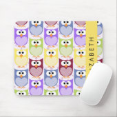 Niedliche Eulen, Eule-Muster, farbenfrohe Eulen, I Mousepad (Mit Mouse)