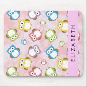 Niedliche Eulen, Eule-Muster, farbenfrohe Eulen, I Mousepad (Vorne)