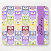 Niedliche Eulen, Eule-Muster, farbenfrohe Eulen, I Mousepad (Vorne)