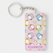 Niedliche Eulen, Eule-Muster, farbenfrohe Eulen, I Schlüsselanhänger (Vorderseite)