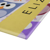 Niedliche Eulen, Eule-Muster, farbenfrohe Eulen, I Schneidebrett (Ecke)