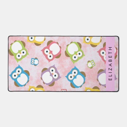 Niedliche Eulen, Eule-Muster, farbenfrohe Eulen, I Schreibtischunterlage (Vorderseite)