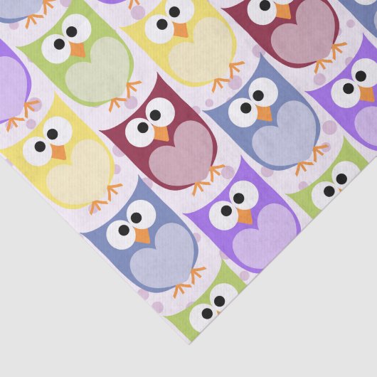 Niedliche Eulen, Eule-Muster, farbenfrohe Eulen, I Seidenpapier (Ausschnitt)