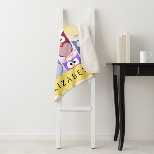 Niedliche Eulen, Eule-Muster, farbenfrohe Eulen, I Sherpadecke (Beispiel)