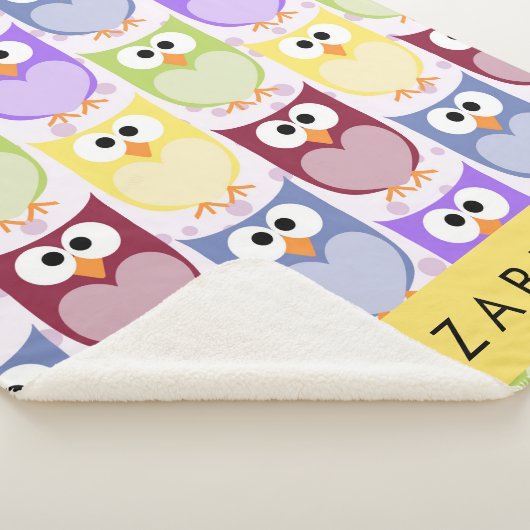 Niedliche Eulen, Eule-Muster, farbenfrohe Eulen, I Sherpadecke (3/4)