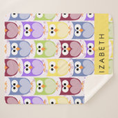 Niedliche Eulen, Eule-Muster, farbenfrohe Eulen, I Sherpadecke (Vorderseite (Horizontal))