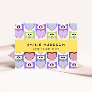 Niedliche Eulen, Eule-Muster, Pet-Shop, Vogelladen Visitenkarte