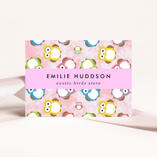 Niedliche Eulen, Eule-Muster, Pet-Shop, Vogelladen Visitenkarte