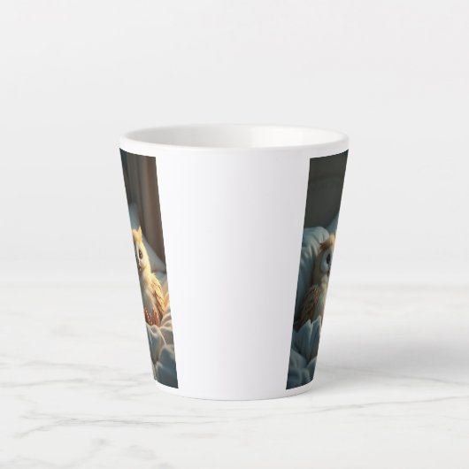 Niedliche Eulen im Bett Tasse (Vorderseite)