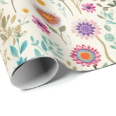 Niedliche Eulen in Florals Geschenkpapier (Rolleneckpunkt)
