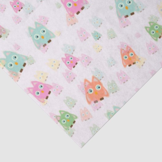 niedliche Eulen mit Legierung A Seidenpapier (Ausschnitt)