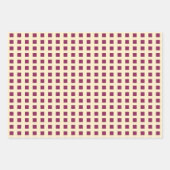 Niedliche Eulen mit quadratischem Muster lila Geschenkpapier Set (Vorderseite 3)