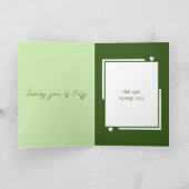 Niedliche Eulen personalisiert grün Valentinstag Karte (Innenseite)