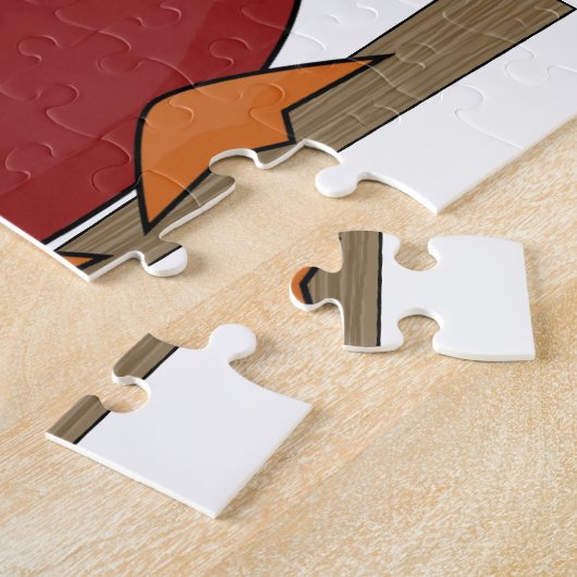 Niedliche Eulen rot und rosa Cartoon-Eulen-kleines Puzzle (Seite)