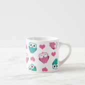 Niedliche Eulen u. Herzen Expresso Tasse (Rechts)