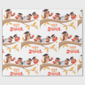 Niedliche Eulen zurück zum Abschluss der Schule Geschenkpapier (Flach)