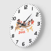 Niedliche Eulen zurück zum Abschluss der Schule Große Wanduhr (Winkel)