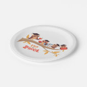 Niedliche Eulen zurück zum Abschluss der Schule Pappteller (Schrägansicht)