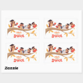 Niedliche Eulen zurück zum Abschluss der Schule Rechteckiger Aufkleber (Blatt)