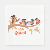 Niedliche Eulen zurück zum Abschluss der Schule Serviette (Vorderseite)