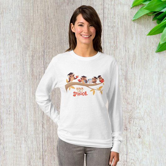 Niedliche Eulen zurück zum Abschluss der Schule T-Shirt