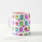 niedliche Eulen Zweifarbige Tasse (Vorderseite Links)