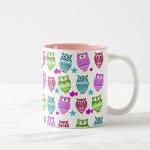 niedliche Eulen Zweifarbige Tasse