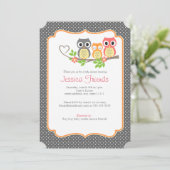 niedliche Eulenbabymädchendusche 5" X 7" Einladung (Stehend Vorderseite)