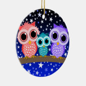 niedliche Eulenfamilie Keramikornament (Rechts)