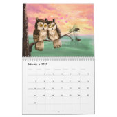 Niedliche Eulenkunst Kalender (Feb 2027)