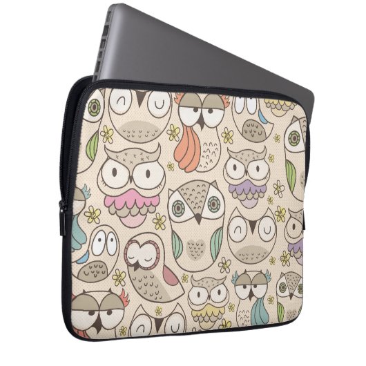 Niedliche Eulenmuster-Laptophülse Laptopschutzhülle (Vorne Rechts)