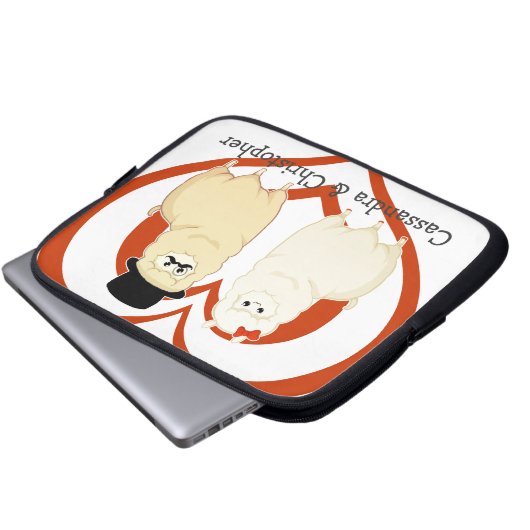 Niedliche extravagante Alpaka-Paare mit Laptopschutzhülle (Vorne Knopf)