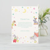 Niedliche Extravagante Circus Karneval Animals Kin Dankeskarte (Stehend Vorderseite)