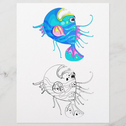 Niedliche extravagante Fischfärbungsseite Flyer (Vorne)