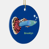 Niedliche extravagante Welpenfische personalisiert Keramik Ornament (Rechts)