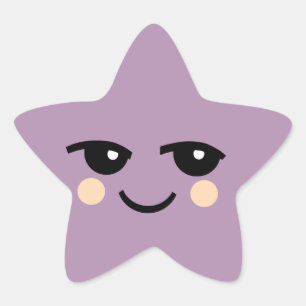NIEDLICHE FACE-STAR-STICKER Stern-Aufkleber
