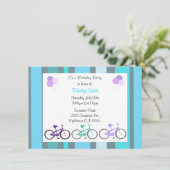 Niedliche Fahrräder Geburtstagsparty Einladung (Stehend Vorderseite)