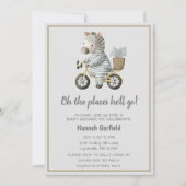 Niedliche Fahrradstellen Er geht zur Kinderdusche Einladung (Vorderseite)