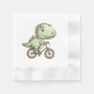 Niedliche Fahrt mit dem Fahrrad Serviette