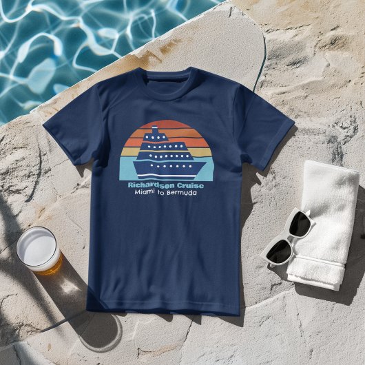 Niedliche Fahrt Schiff Sunset Family Trip T-Shirt