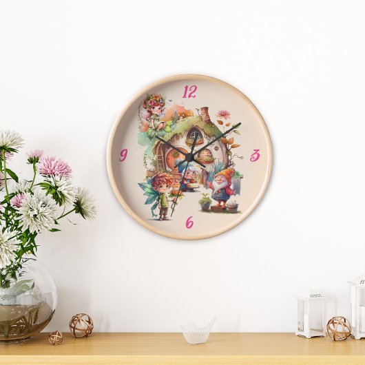 Niedliche Faial- und Gnome-Wall-Uhr Uhr