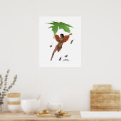 Niedliche Faibe mit braunem Flügelplakat Poster (Küche)